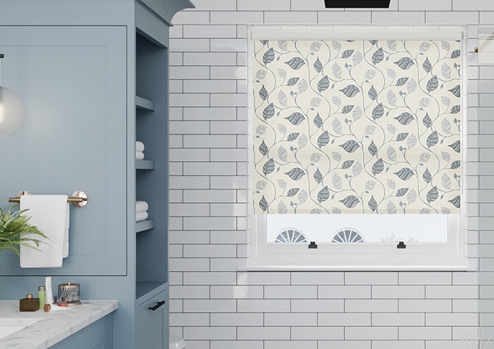 Tribal Leaves, Jean Blue - Twist&Fit Roller Blind - Image 3